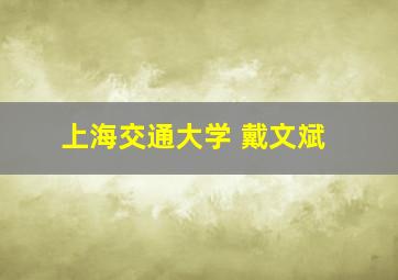 上海交通大学 戴文斌